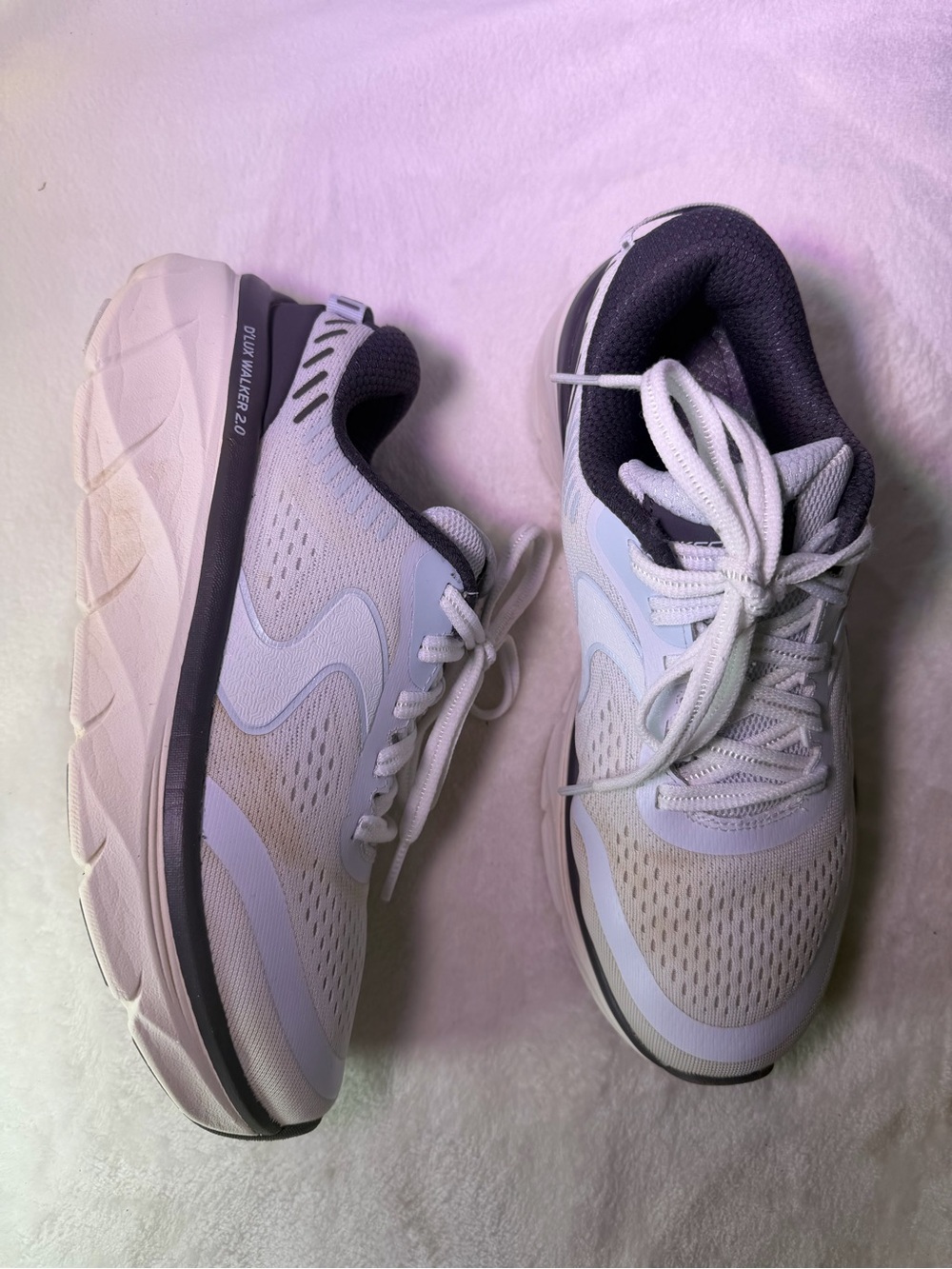 Skechers D'lux Walker 2.0 Women's White with Light Blue and Black Accents - Picture 6 of 11